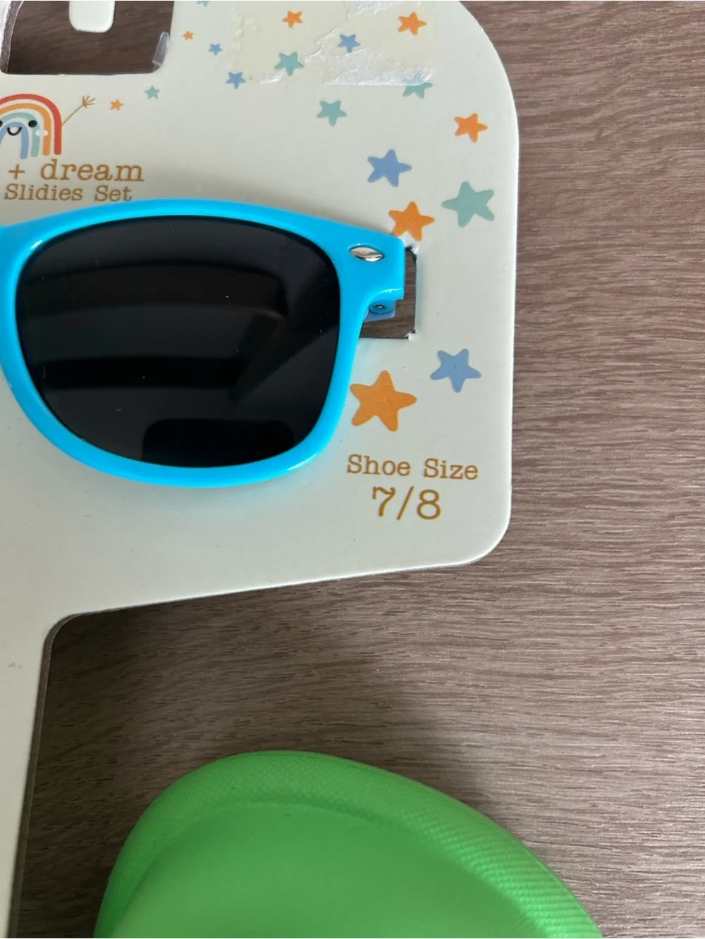 Kids Bright Green Dragon Clog Sandals with Toy Charm and Sunglasses